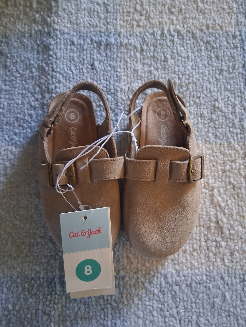 Cat & Jack Kids' Tan Suede Slingback Sandals - Tan Sz 8